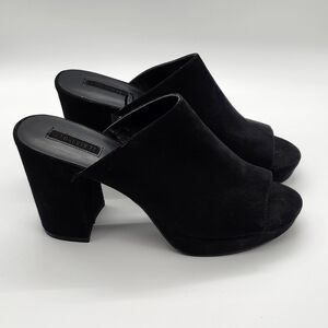 Forever 21 Women's Black Block Heel Mules